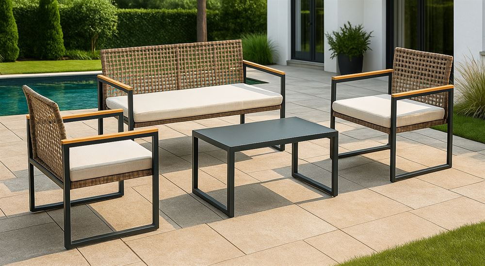 סט ריהוט גינה יוקרתי ***לאיסוף עצמי בלבד*** דגם Santa Monica צבע חום מתצוגה ועודפים