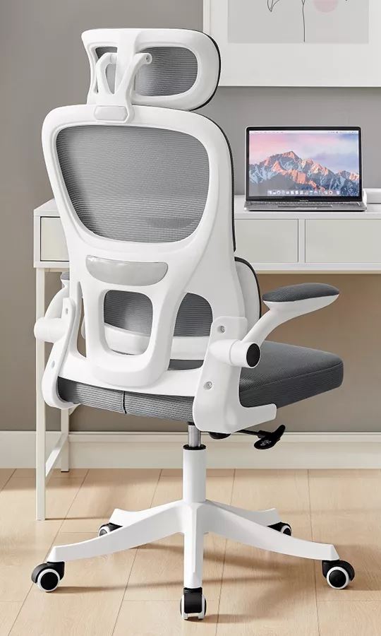 כסא מנהלים יוקרתי עם גב גבוה וידיות מתכווננות דגם TPX-10 צבע לבן בשילוב אפור ***ללא אריזה מקורית