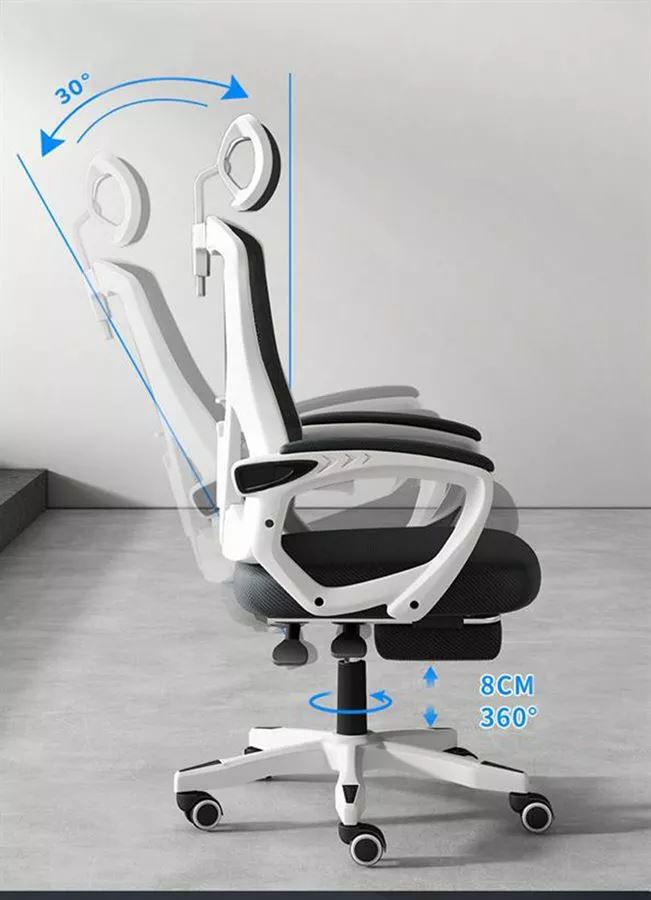כסא מנהלים ארגונומי דגם XP-1 עם גב גבוה ומשענת ראש צבע שחור לבן מתצוגה ועודפים