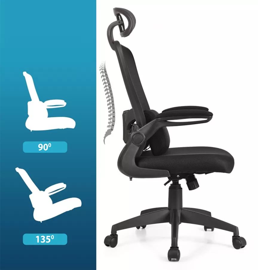 כסא מנהלים יוקרתי עם גב גבוה וידיות מתכווננות דגם TPX-10 צבע שחור מתצוגה ועודפים ***ללא אריזה מקורית