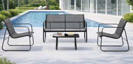 מערכת ישיבה ארבעה חלקים דגם TOLOZ צבע שחור במכירה מוקדמת 45 ימי עסקים - argoflex