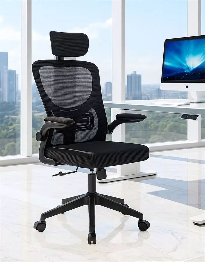 כסא מנהלים עם ידיות מתכווננות ומשענת ראש דגם XP-32 צבע שחור במכירה מוקדמת 21 ימי עסקים