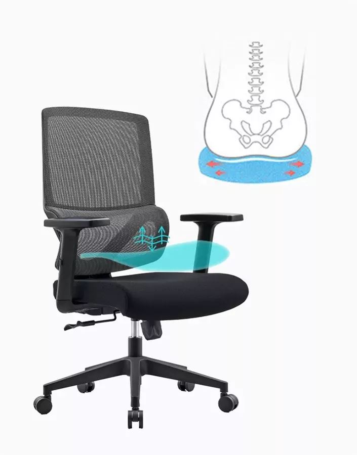 כסא מנהלים עם כרית תמיכה וידיות מתכווננות דגם XP-9 ****ללא אריזה מקורית