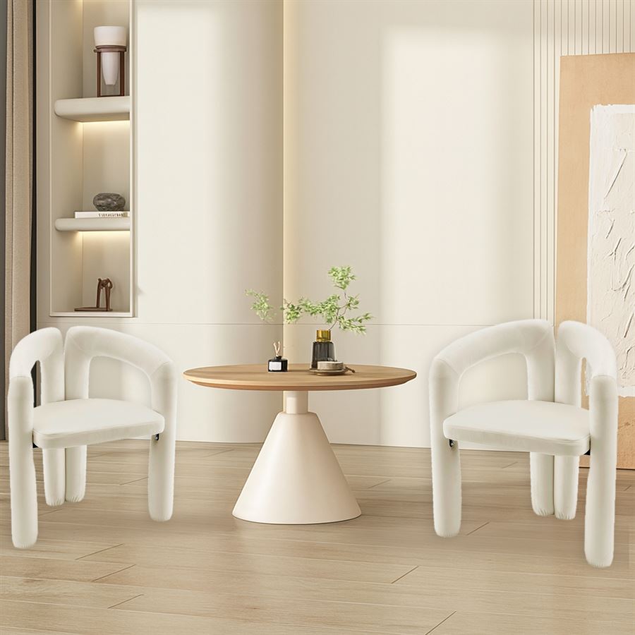 כסא בד מעוצב דגם Milano צבע שמנת מתצוגה ועודפים