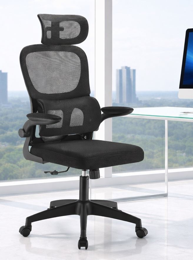 כסא מנהלים עם משענת גב וידיות מתכווננות דגם XP-40 צבע שחור במכירה מוקדמת 14 ימי עסקים