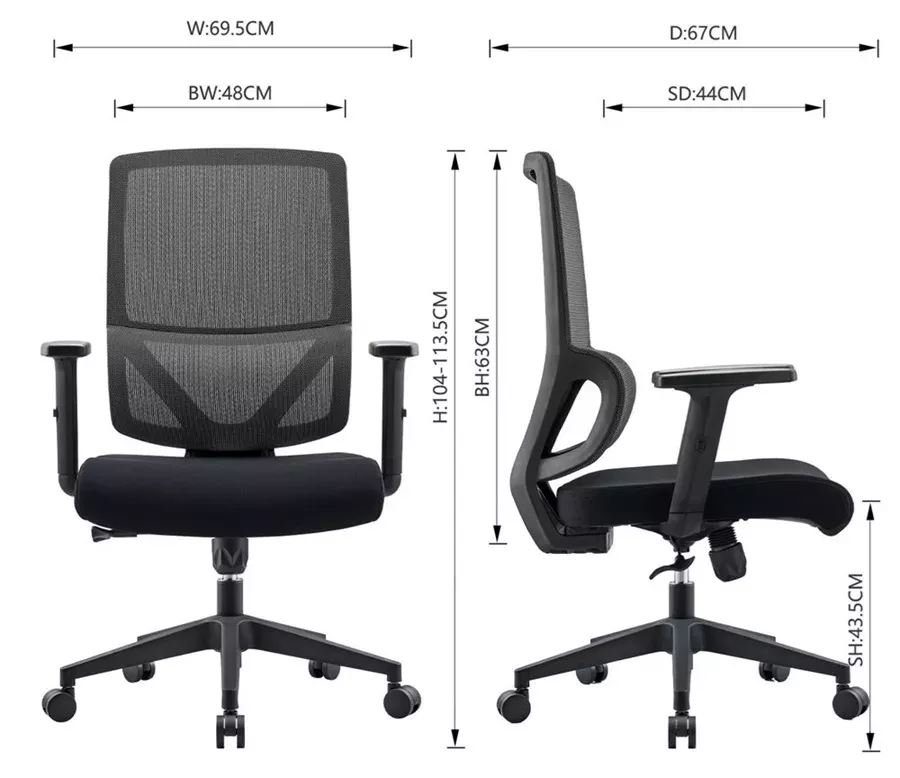 כסא מנהלים עם כרית תמיכה וידיות מתכווננות דגם XP-9 ****ללא אריזה מקורית