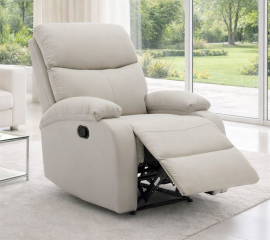 כורסת טלוויזיה מרופדת עם ריקליינר דגם Austin צבע אפור בז' ***במכירה מוקדמת 30 ימי עסקים - argoflex