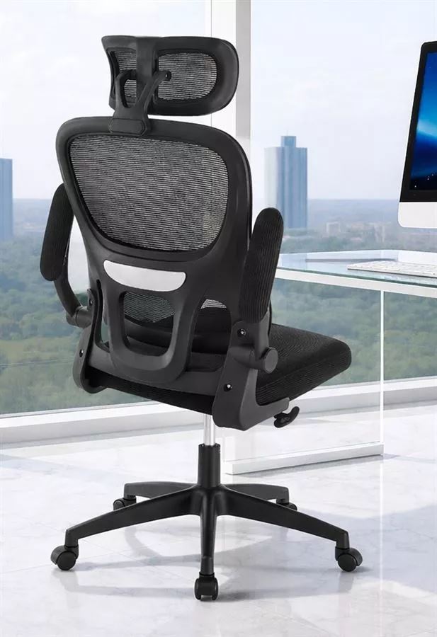 כסא מנהלים עם משענת גב וידיות מתכווננות דגם XP-40 צבע שחור ***מתצוגה ועודפים