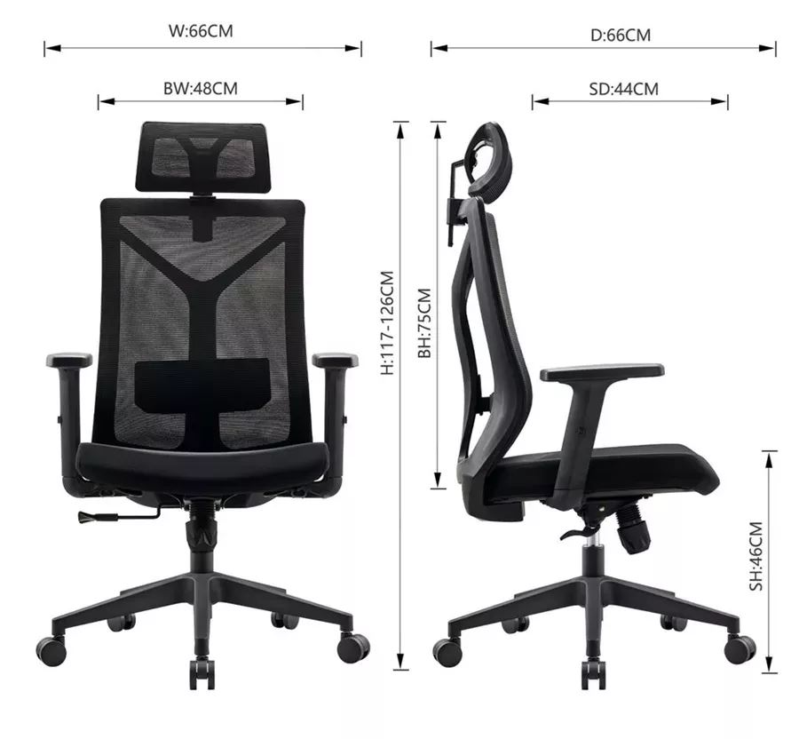 כסא מנהלים עם ידיות מתכווננות ומשענת ראש דגם XP-7  ****ללא אריזה מקורית