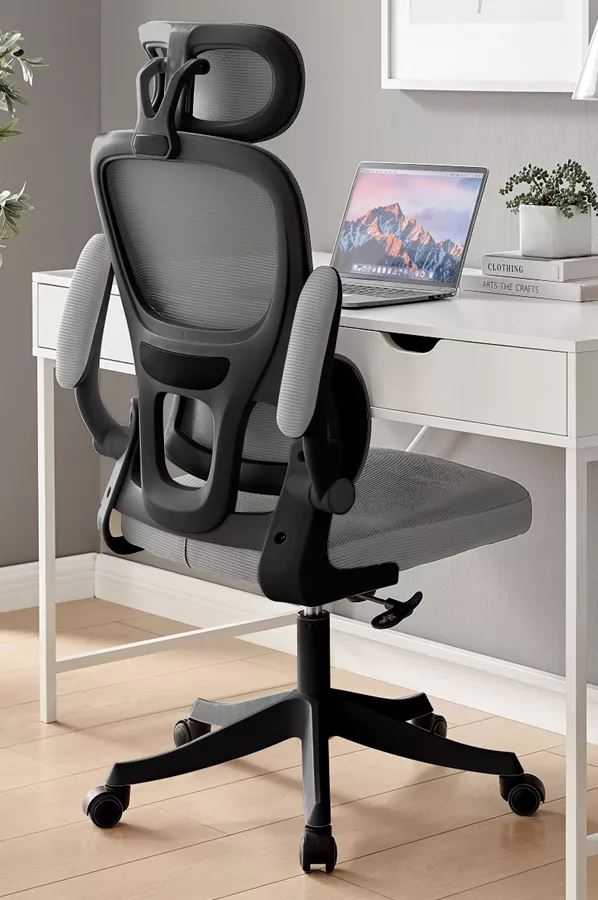 כסא מנהלים יוקרתי עם גב גבוה וידיות מתכווננות דגם TPX-10 צבע לבן בשילוב אפור ***ללא אריזה מקורית