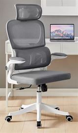 כסא מנהלים יוקרתי עם גב גבוה וידיות מתכווננות דגם TPX-10 צבע לבן בשילוב אפור ***ללא אריזה מקורית - argoflex