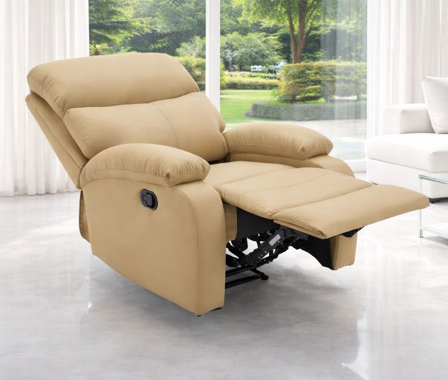 כורסת טלוויזיה מרופדת עם ריקליינר דגם Austin צבע בז' כהה ***במכירה מוקדמת 30 ימי עסקים