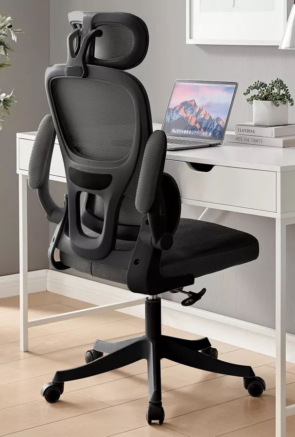 כסא מנהלים יוקרתי עם גב גבוה וידיות מתכווננות דגם TPX-10 צבע שחור בשילוב אפור ***ללא אריזה מקורית