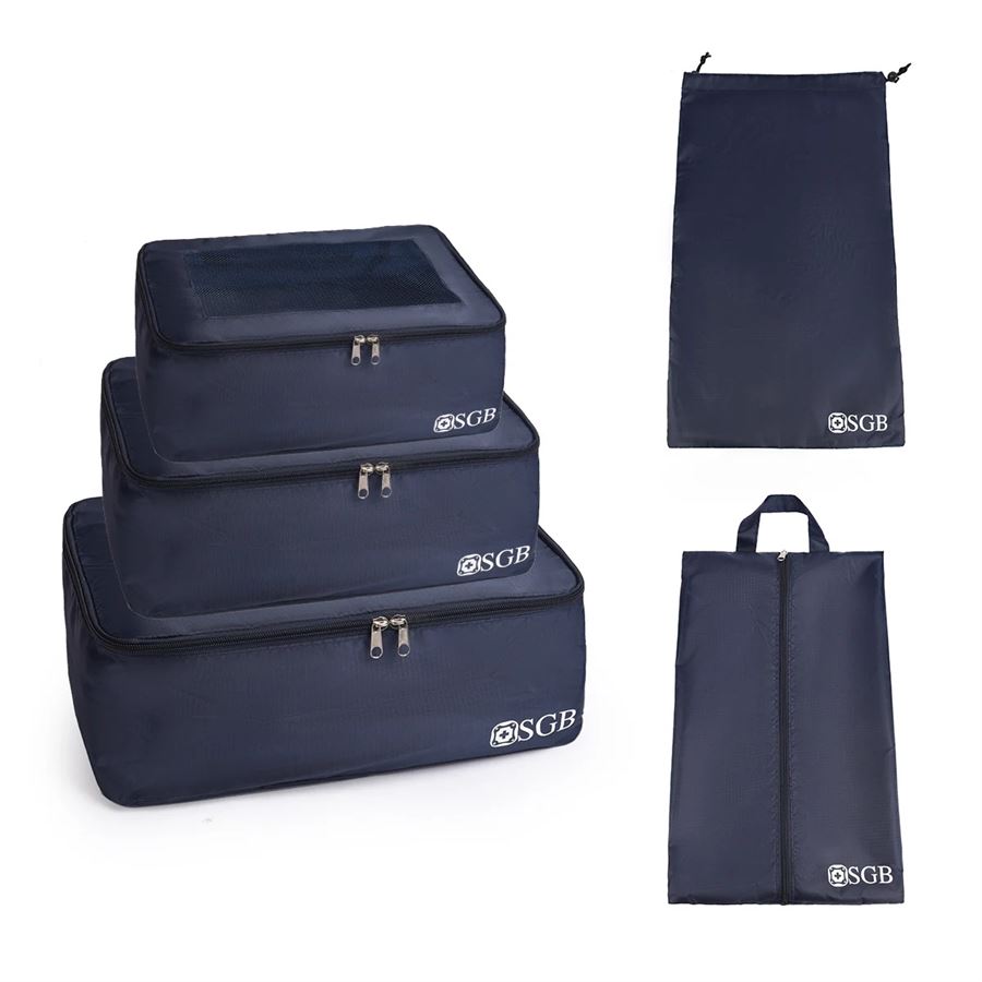 זוג מזוודות קשיחות + סט תיקי אריזה וארגון