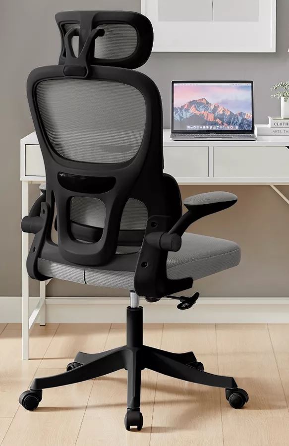 כסא מנהלים יוקרתי עם גב גבוה וידיות מתכווננות דגם TPX-10 צבע שחור בשילוב אפור ***ללא אריזה מקורית