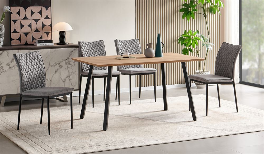 רביעיית כסאות לפינת אוכל דגם BARCELONA צבע אפור במכירה מוקדמת 30 ימי עסקים