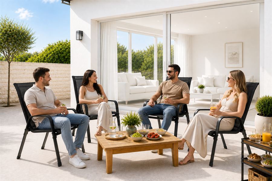 סט 4 כסאות לפינת אוכל לחצר דגם טנריף ***במכירה מוקדמת 14 ימי עסקים