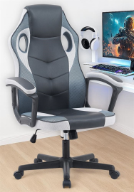 כסא גיימינג במכירה מוקדמת 21 ימי עסקים דגם Gamer צבע שחור לבן - argoflex
