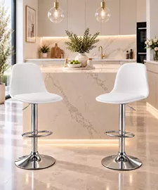 זוג כסאות בר ELEGANT צבע לבן ***במכירה מוקדמת 30 ימי עסקים - argoflex