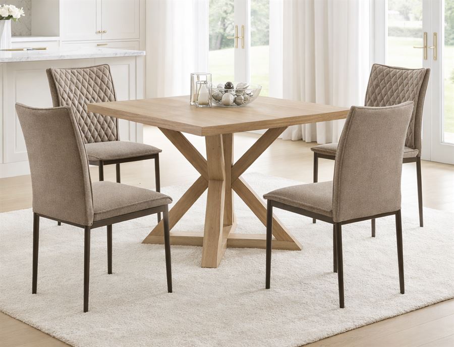 רביעיית כסאות לפינת אוכל דגם BARCELONA צבע חום במכירה מוקדמת 30 ימי עסקים