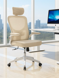 כסא מנהלים עם ידיות מתכווננות ומשענת ראש דגם XP-32 צבע לבן-חאקי במכירה מוקדמת 21 ימי עסקים - argoflex