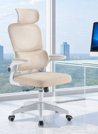 כסא מנהלים עם משענת גב וידיות מתכווננות דגם XP-40 צבע בז' לבן במכירה מוקדמת 14 ימי עסקים - argoflex