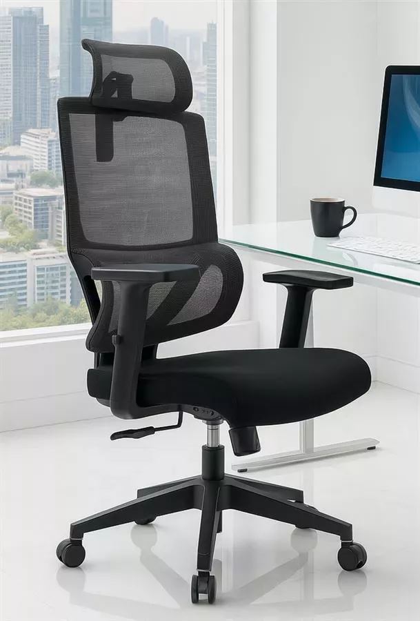 כסא מנהלים גבוה עם כרית תמיכה וידיות מתכווננות דגם XP-8 ****ללא אריזה מקורית