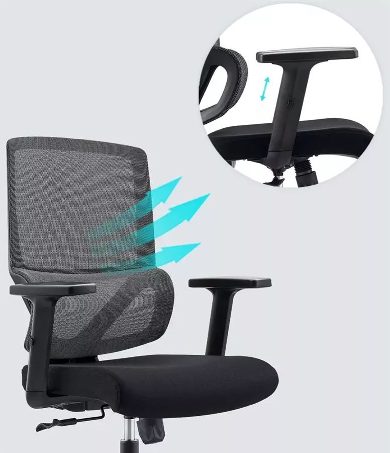 כסא מנהלים עם כרית תמיכה וידיות מתכווננות דגם XP-9 ****ללא אריזה מקורית