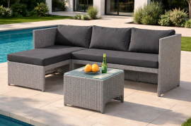 מערכת ישיבה פינתית לחצר דגם PHLIADELPHIA צבע אפור במכירה מוקדמת 45 ימי עסקים - argoflex