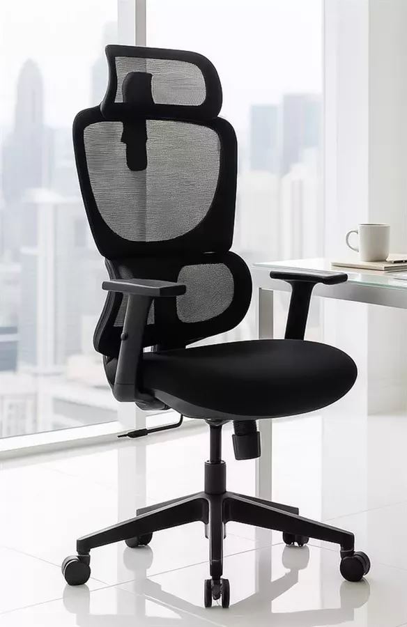 כסא מנהלים עם כרית תמיכה וידיות מתכווננות דגם XP-10 ****ללא אריזה מקורית